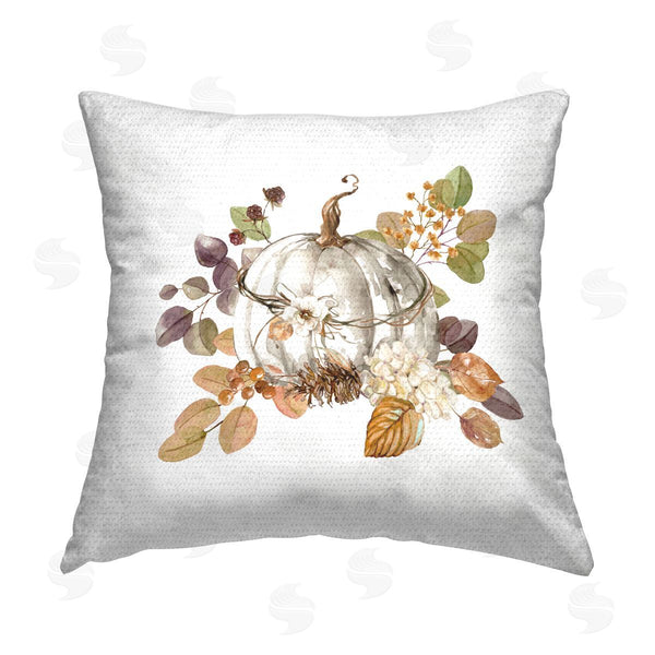 Stupell Industries Carol Robinson | Pumpkin & Florals On White Printed Throw Pillow