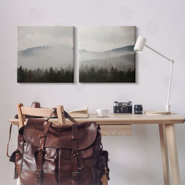 Stupell Industries Carol Robinson | Quiet Foggy Mountain Forest Nature Wall Art