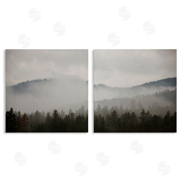 stupell industries Carol Robinson | Quiet Foggy Mountain Forest Nature Wall Art