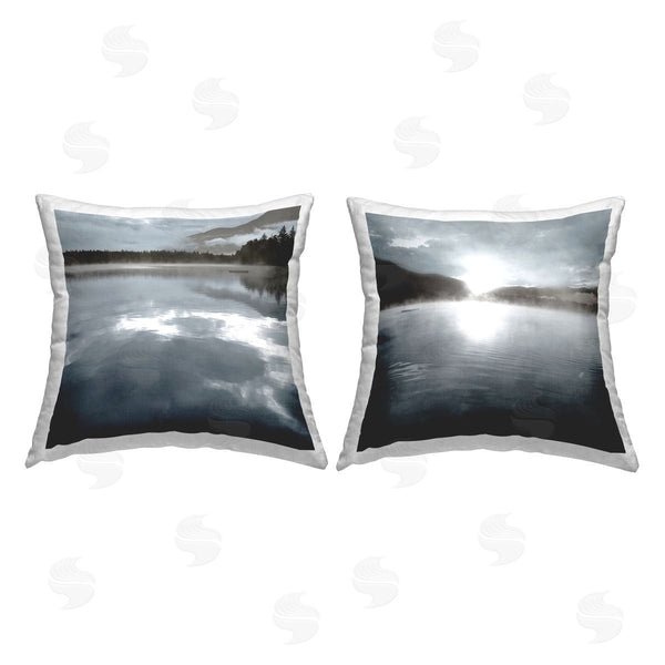 stupell industries Carol Robinson | Quiet Moody Lake Views Printed Throw Pillow Set