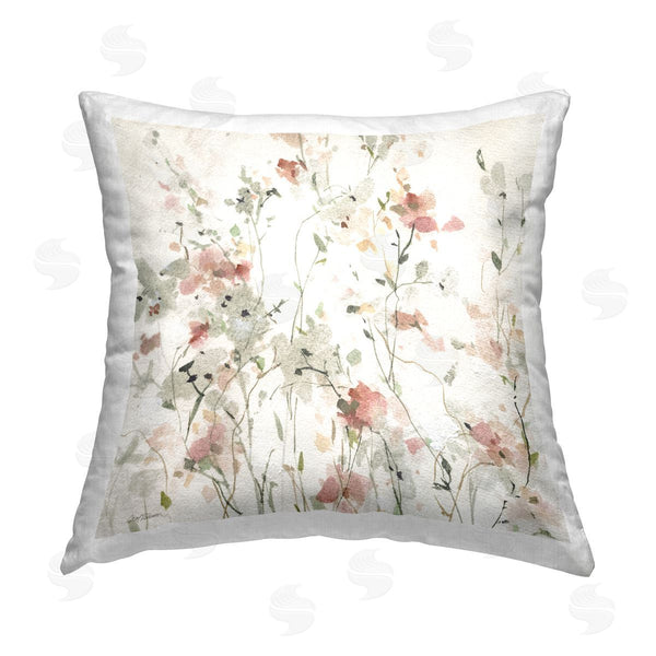 stupell industries Carol Robinson | Rice Paper Florals Printed Throw Pillow