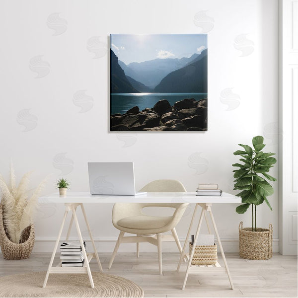 Stupell Industries Carol Robinson | Rocky Lakeside Mountain View Horizon Scene Wall Art