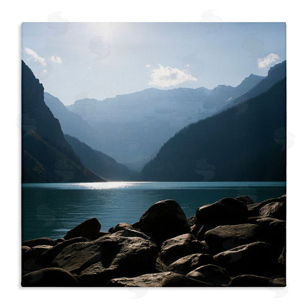 stupell industries Carol Robinson | Rocky Lakeside Mountain View Horizon Scene Wall Art