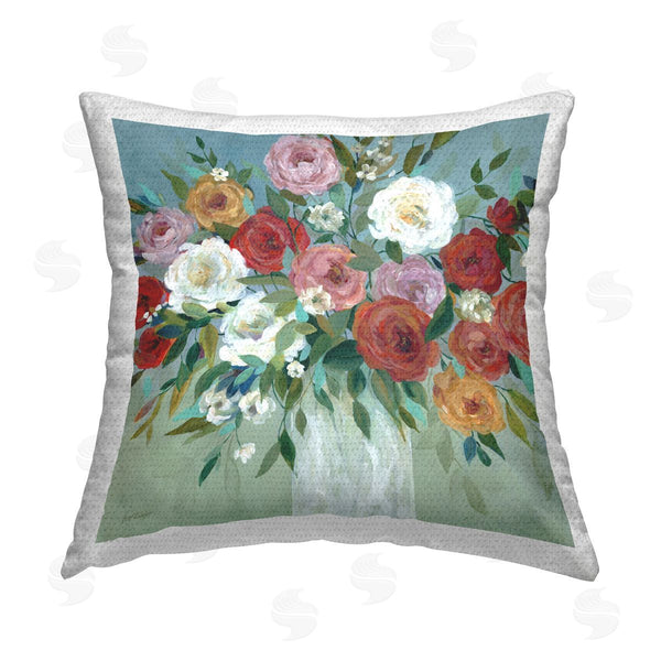 Stupell Industries Carol Robinson | Round Peonies Assortment Printed Throw Pillow