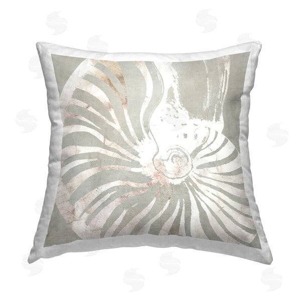 stupell industries Carol Robinson | Round Spiral Seashell Printed Throw Pillow