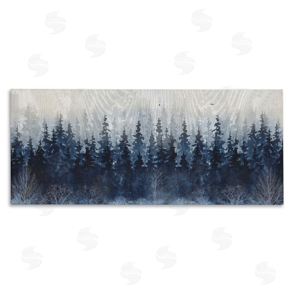 stupell industries Carol Robinson | Rustic Blue Forest Tree Line Wall Art