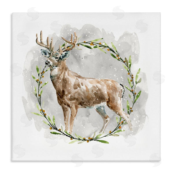 stupell industries Carol Robinson | Rustic Deer with Wreath