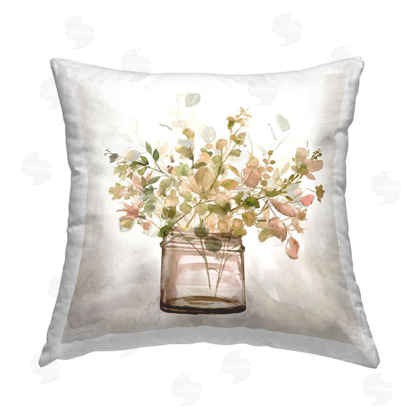 stupell industries Carol Robinson | Rustic Earthy Bouquet Printed Throw Pillow