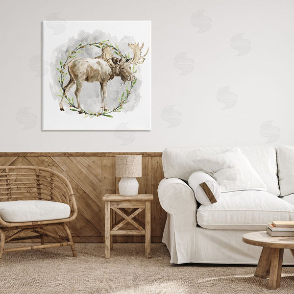 Stupell Industries Carol Robinson | Rustic Moose With Wreath