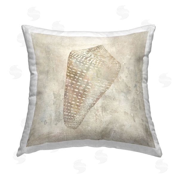 stupell industries Carol Robinson | Rustic Seashell Illusion Printed Throw Pillow