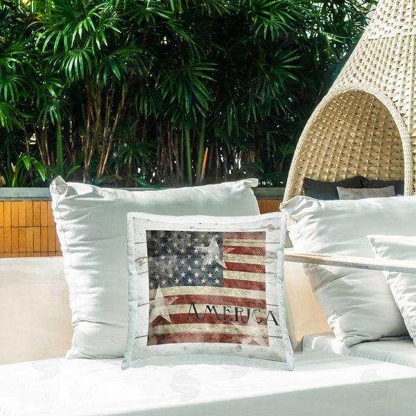 Stupell Industries Carol Robinson | Rustic Stars & Stripes Printed Throw Pillow