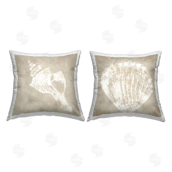Stupell Industries Carol Robinson | Sandy Shell Impressions Printed Throw Pillow Set
