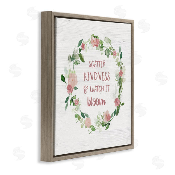 Stupell Industries Carol Robinson | Scatter Kindness Watch Bloom Motivational Spring Phrase Roses Wall Art