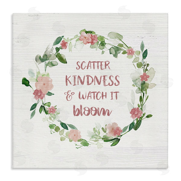 stupell industries Carol Robinson | Scatter Kindness Watch Bloom Motivational Spring Phrase Roses Wall Art