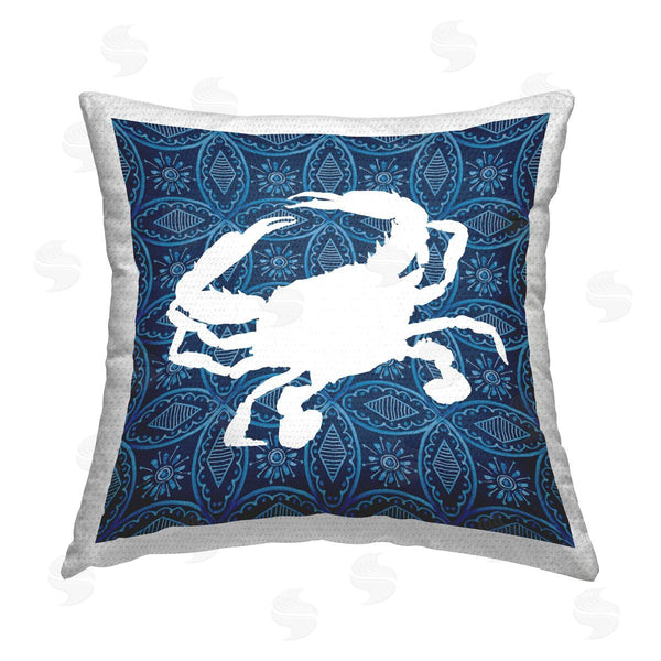 Stupell Industries Carol Robinson | Sea Patterned Crab Printed Throw Pillow