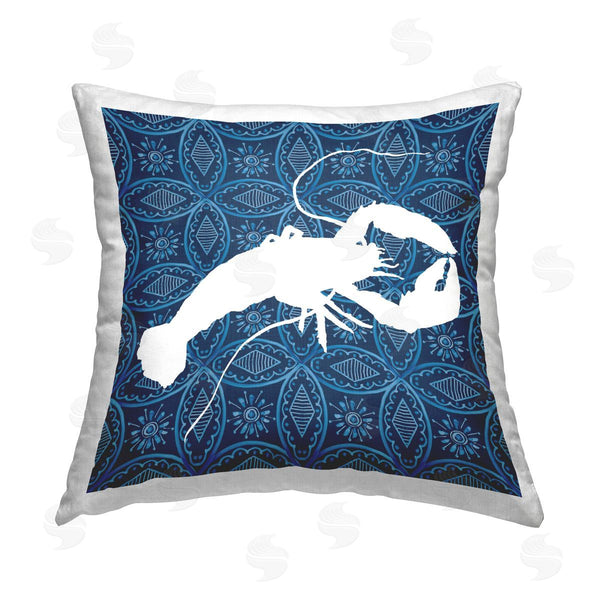 stupell industries Carol Robinson | Sea Patterned Lobster Printed Throw Pillow