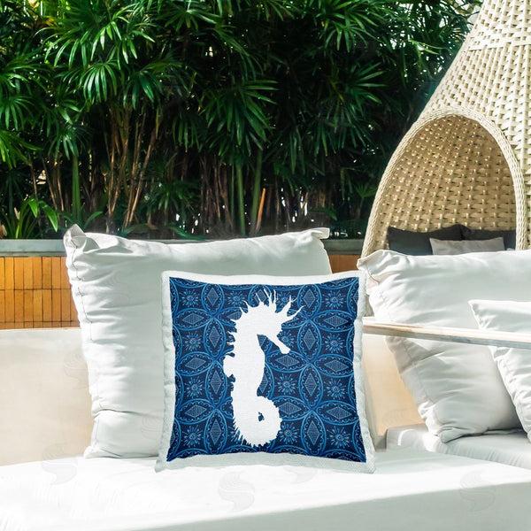 Stupell Industries Carol Robinson | Sea Patterned Seahorse Printed Throw Pillow