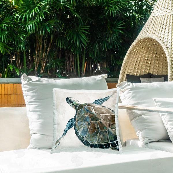 Stupell Industries Carol Robinson | Sea Turtle Neutral Palette Printed Throw Pillow