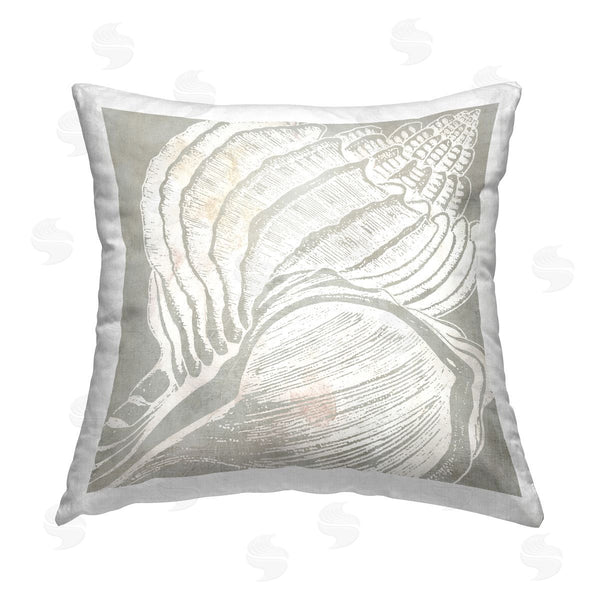 stupell industries Carol Robinson | Seashell Duo Closeup Printed Throw Pillow