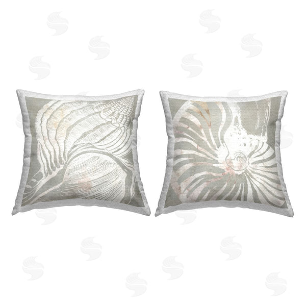 Stupell Industries Carol Robinson | Seashell Notches Close Up Printed Throw Pillow Set