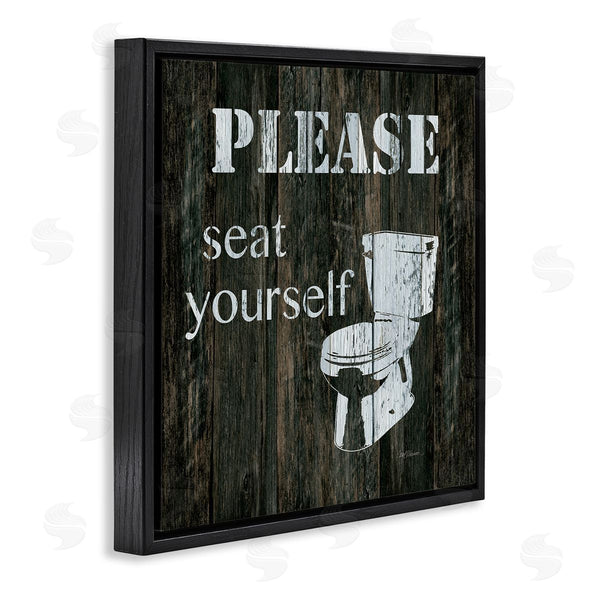 Stupell Industries Carol Robinson | Seat Yourself Rustic Bathroom Sign Distressed Toilet Wall Art