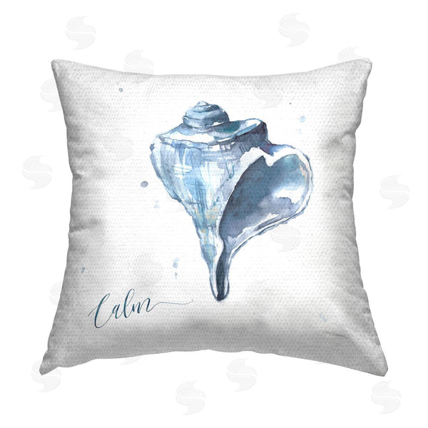 Stupell Industries Carol Robinson | Shell With Calm Phrase Printed Throw Pillow