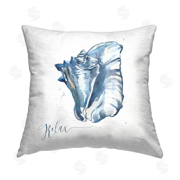 Stupell Industries Carol Robinson | Shell With Relax Phrase Printed Throw Pillow