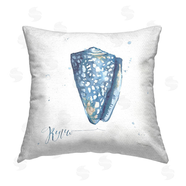 Stupell Industries Carol Robinson | Shell With Renew Phrase Printed Throw Pillow