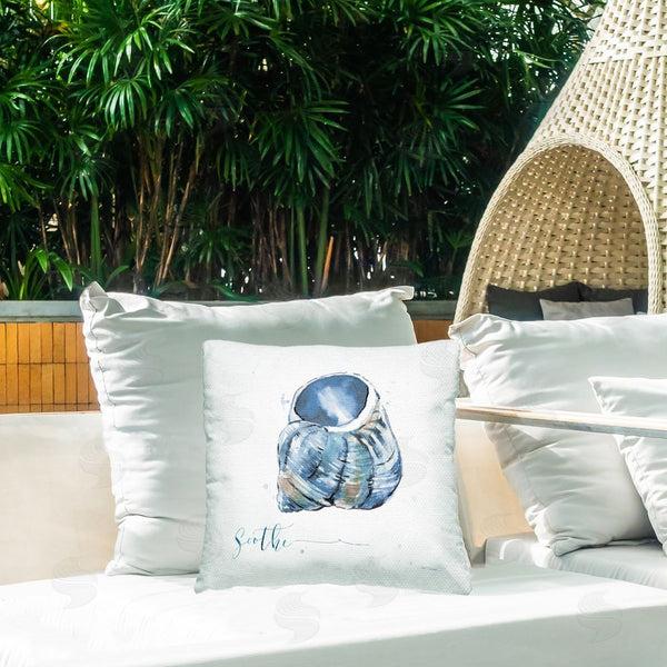 Stupell Industries Carol Robinson | Shell With Soothe Phrase Printed Throw Pillow