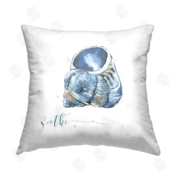 stupell industries Carol Robinson | Shell with Soothe Phrase Printed Throw Pillow