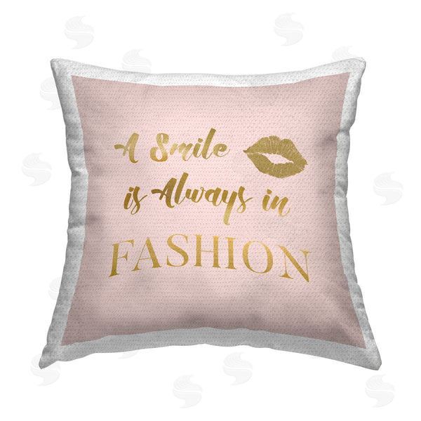 Stupell Industries Carol Robinson | Smile Always In Fashion Printed Throw Pillow