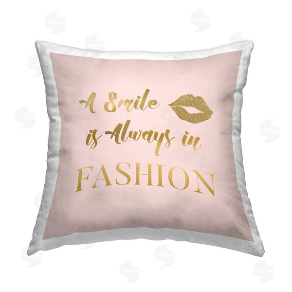 stupell industries Carol Robinson | Smile Always in Fashion Printed Throw Pillow