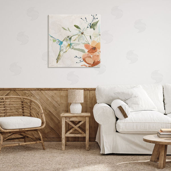Stupell Industries Carol Robinson | Soft Florals & Hummingbird Wall Art