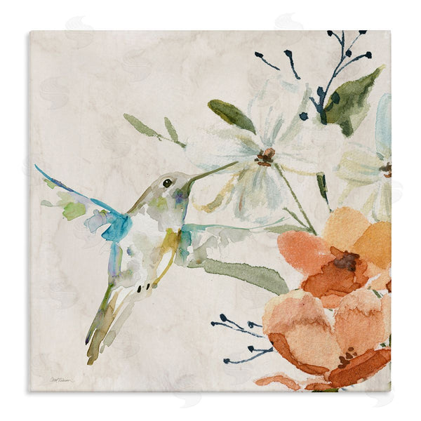 stupell industries Carol Robinson | Soft Florals & Hummingbird Wall Art
