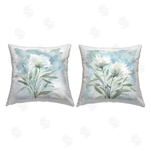 Stupell Industries Carol Robinson | Soft Wild Thistle Blooms Printed Throw Pillow Set