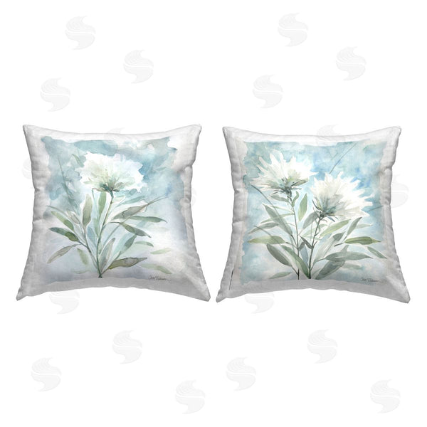 stupell industries Carol Robinson | Soft Wild Thistle Blooms Printed Throw Pillow Set