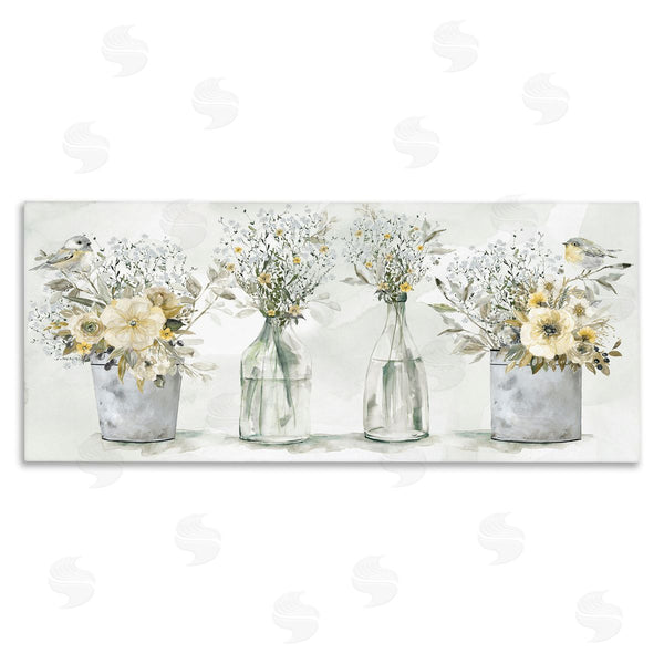 stupell industries Carol Robinson | Songbirds with Floral Bouquets Wall Art