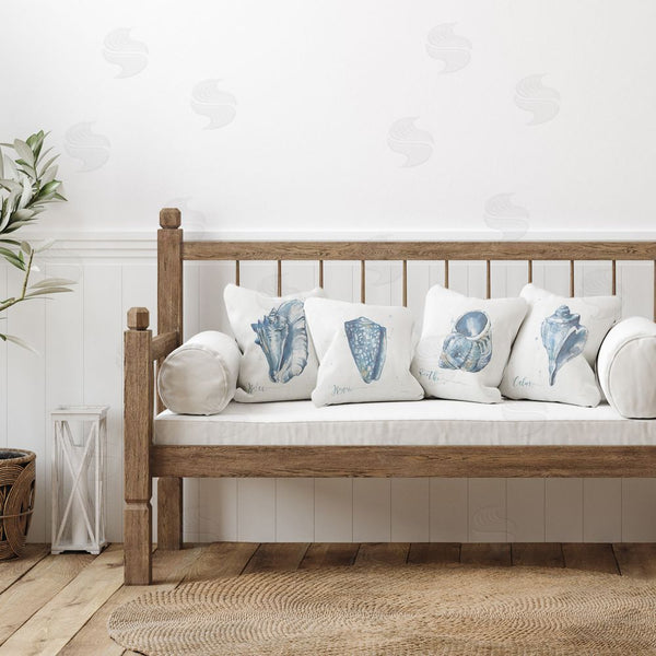 Stupell Industries Carol Robinson | Soothing Blue Seashells Printed Throw Pillow Set