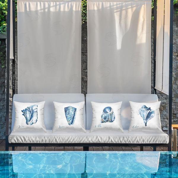Stupell Industries Carol Robinson | Soothing Blue Seashells Printed Throw Pillow Set