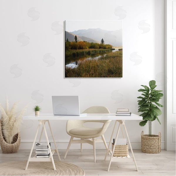 Stupell Industries Carol Robinson | Soothing Grassy Bog Stream Mountains Landscape Wall Art