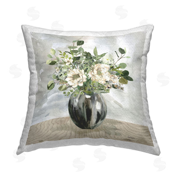 Stupell Industries Carol Robinson | Sophisticated Floral Still Life Printed Throw Pillow