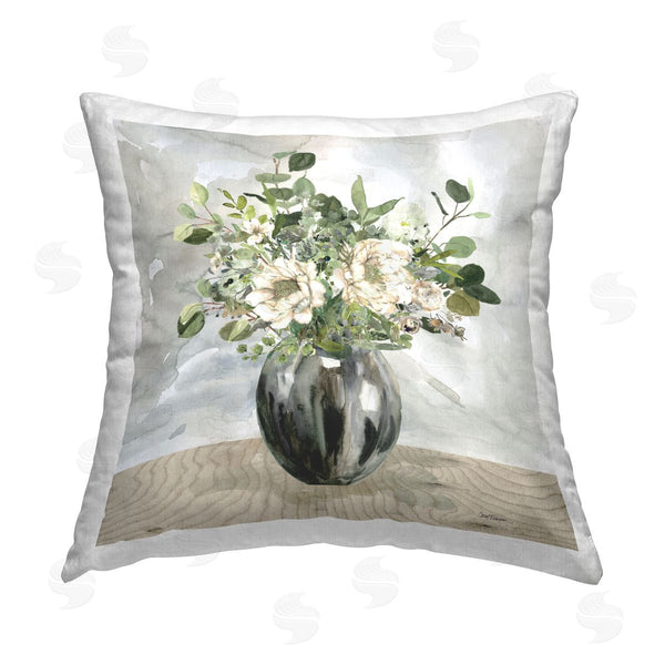 stupell industries Carol Robinson | Sophisticated Floral Still Life Printed Throw Pillow