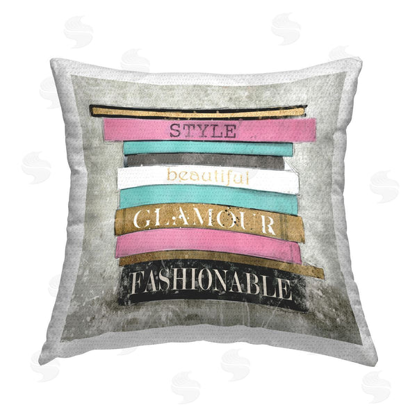 Stupell Industries Carol Robinson | Sophisticated Glam Bookstack Printed Throw Pillow