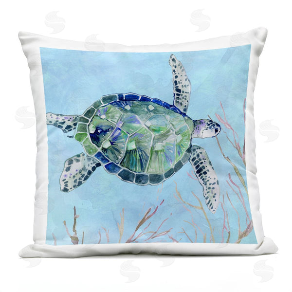 Stupell Industries Carol Robinson | Speckled Sea Tortoise Deep Sea Aquatic Animal Printed Throw Pillow