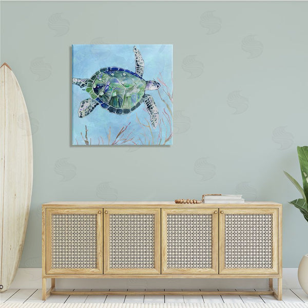 Stupell Industries Carol Robinson | Speckled Sea Tortoise Deep Sea Aquatic Animal Wall Art