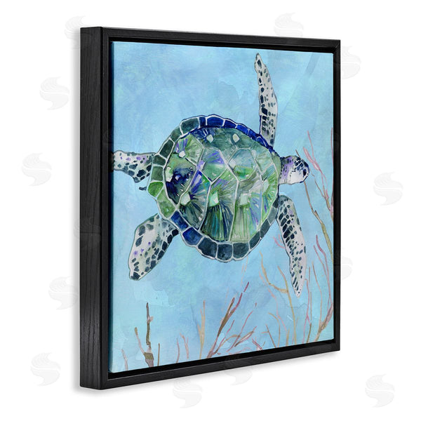Stupell Industries Carol Robinson | Speckled Sea Tortoise Deep Sea Aquatic Animal Wall Art