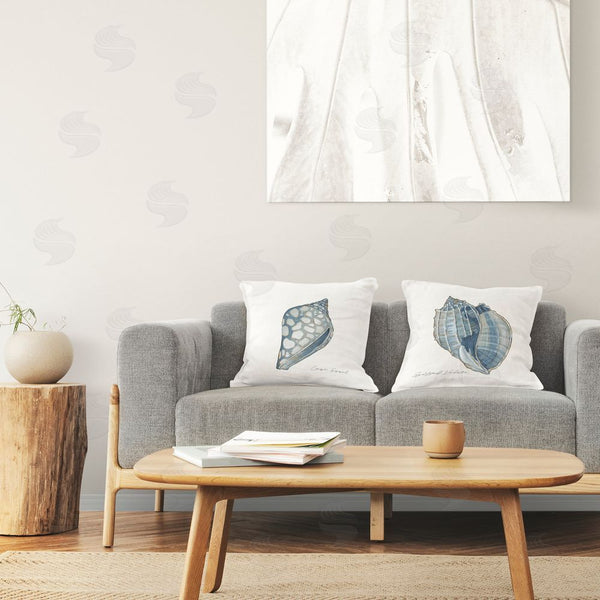 Stupell Industries Carol Robinson | Spotted Blue Seashells Printed Throw Pillow Set