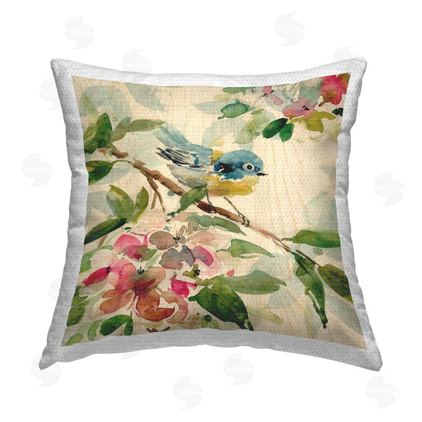 Stupell Industries Carol Robinson | Spring Bird On Stem Printed Throw Pillow