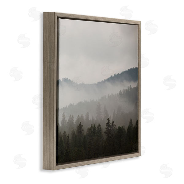 Stupell Industries Carol Robinson | Sun Rays Through Fog Over Woodland Mountain Hills Wall Art