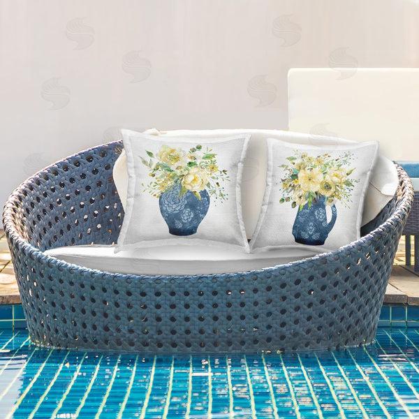 Stupell Industries Carol Robinson | Sunny Chinoiserie Bouquets Printed Throw Pillow Set